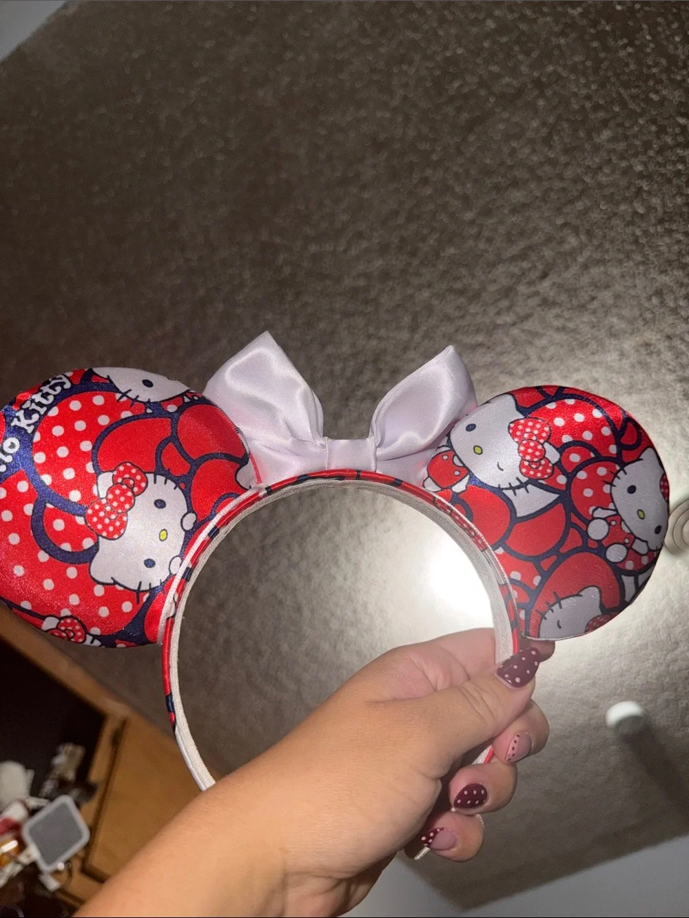 Hello Kitty Red and White Polka Dot Character Ear Headband